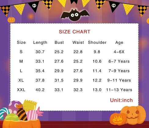 AGQT Witch Costumes Girls Halloween Dress Up Size 4-12 Years in Kuwait