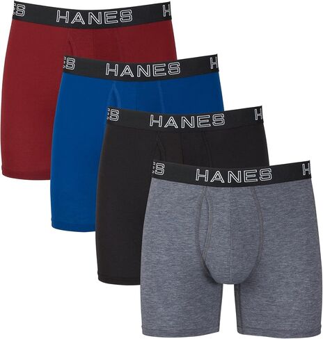 Hanes Ultimate Men's Total Support Pouch Boxer Brief, Black/Grey, Small in Kuwait