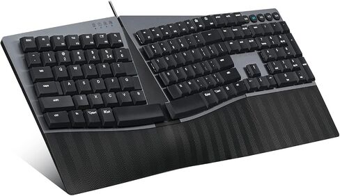 Perixx Periboard -535Br سلكية لوحة مفاتيح ميكانيكية ميكانيكية سلكية - مفاتيح اللمس البني المنخفضة - ميزة قابلة للبرمجة مع مفاتيح الماكرو - متوافقة مع Windows و Mac OS X - اللغة الإنجليزية الأمريكية ، الأسود in Kuwait