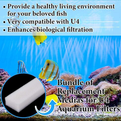 Nosiny 20 Pieces Filter Sponge Foam Filter Filter Pad Aquarium Filter Accessories Compatible with Fluval U3 for Aquarium in Kuwait
