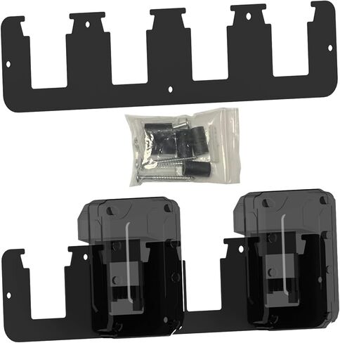 Aluminum 18V Battery Holder for Ryobi - Wall Mount Rack with 4 Slots for Ryobi Batteries (Black) in Kuwait