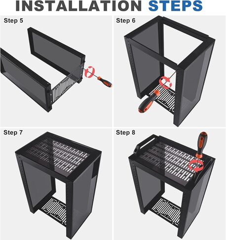 حامل خادم GeeekPi 8U للشبكة والخوادم ومعدات الصوت والفيديو، حامل DeskPi RackMate T1، أسود in Kuwait