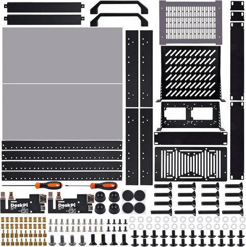 حامل خادم GeeekPi 8U للشبكة والخوادم ومعدات الصوت والفيديو، حامل DeskPi RackMate T1، أسود in Kuwait