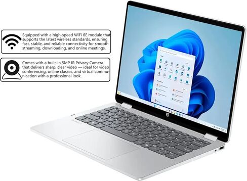 HP OmniBook 5 Flip 2-in-1 Laptop | 14" WUXGA IPS Touchscreen | 10-Core Intel Core 7 150U | 16GB DDR5 1TB SSD | Backlit Keyboard Wi-Fi6E 5MP IR Privacy Camera Win 11 w/DLCA Accessory in Saudi Arabia