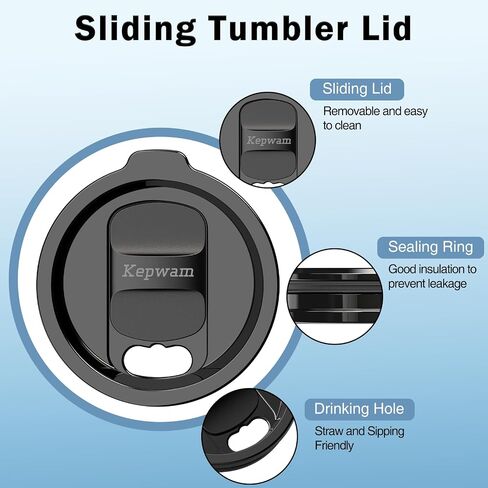 Spill-Resistant Sliding Lid for Self Heating Coffee Mug – Fits Kepwam T1, T2 & T2 Plus – Easy to Use & Clean in Kuwait