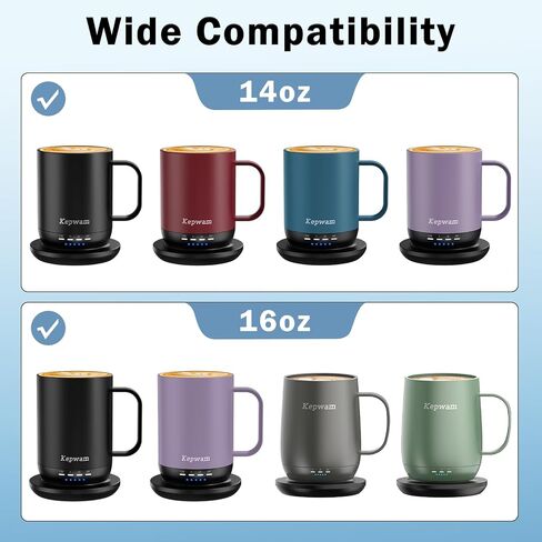 Spill-Resistant Sliding Lid for Self Heating Coffee Mug – Fits Kepwam T1, T2 & T2 Plus – Easy to Use & Clean in Kuwait