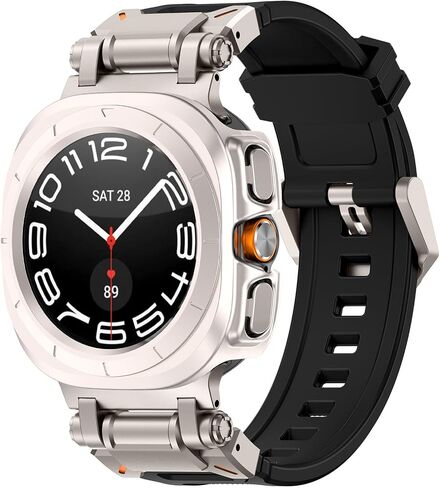 2 in 1 Strap Case for Watch 7 Ultra 47mm Silicone Bracelet Screen Protective Case Cover for Galaxy Watch 7 Ultra WatchBands in Saudi Arabia