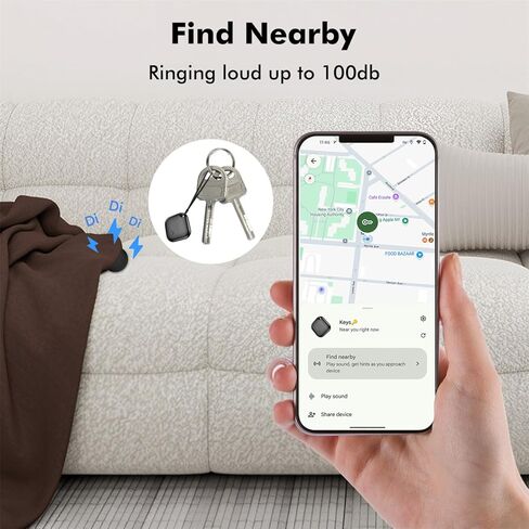 علامات تعقب الهواء لنظام Android （ليس لنظام iOS أو Huawei） Tracker Bluetooth لعلامة Tracking Smart Smart لـ Google Find My Device App Siteer لـ Backpack و Keys (White & Black-4pcs) in Kuwait