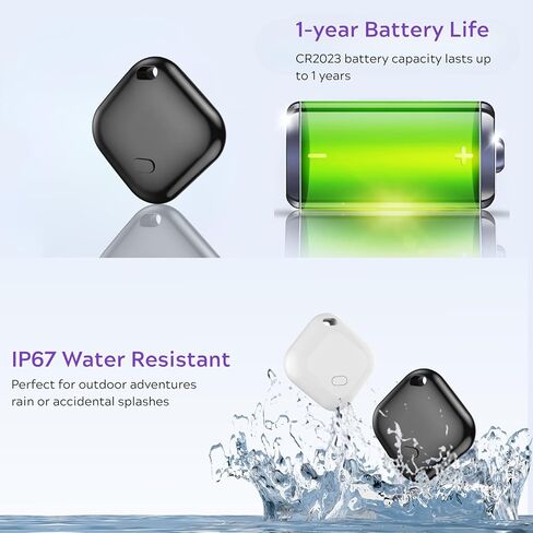 علامات تعقب الهواء لنظام Android （ليس لنظام iOS أو Huawei） Tracker Bluetooth لعلامة Tracking Smart Smart لـ Google Find My Device App Siteer لـ Backpack و Keys (White & Black-4pcs) in Kuwait