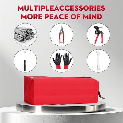 روابط الرمز البريدي المعدني في الهواء الطلق ، أداة التعادل المعدنية المعدنية مع 100 pcs 11.8 بوصة روابط zip من الفولاذ المقاوم للصدأ ، أداة التثبيت القابلة للتعديل/القطع (200 رطل) للصناعات/السياج in Kuwait