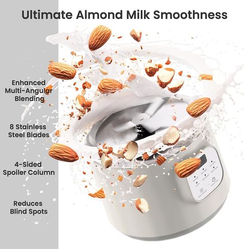 Nut Milk Maker – 600W Stainless Steel 20oz Blender Almond, Oat, Soy Milk – Self-Cleaning, 6-Speed, No Soaking, Dairy-Free Milk Machine in Saudi Arabia