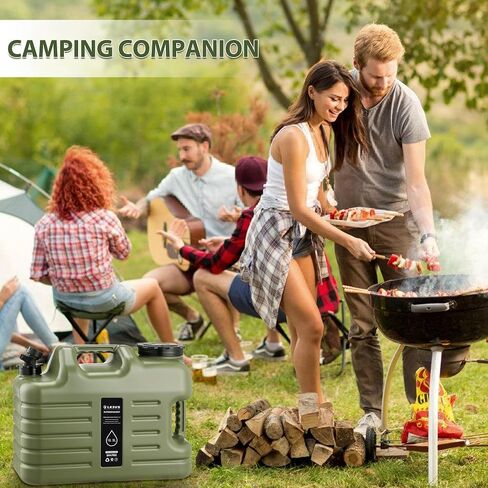 5 Gallon Water Jug with Spigot, Portable Camping Water Containers, No Leakage Food Grade Camping Water Tank for Vehicle, Car, Outdoor Hiking, Picnic, Emergency in Saudi Arabia