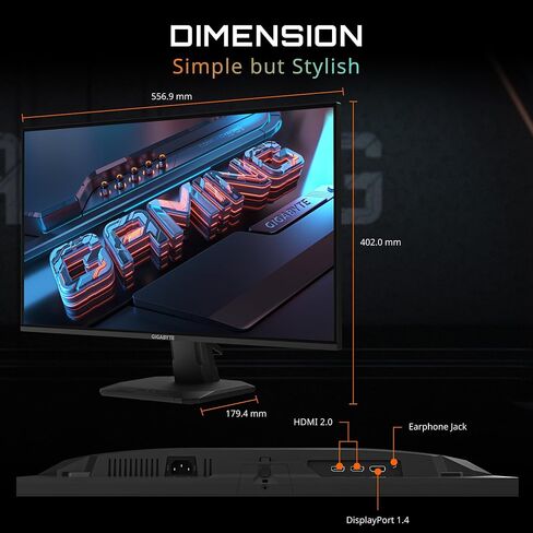 Gigabyte - GS25F2-24.5 "SuperSpeed ​​IPS Gaming Monitor - FHD 1920X1080-200Hz - 1MS GTG - AMD Freesync Premium - HDMI ، DP - Tilt Adjust - Black in Saudi Arabia