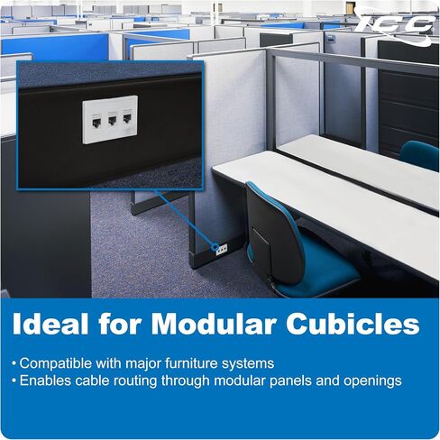 لوحة ICC Modular Furniture مع 3 منافذ (10 حزمة) ، TIA Cutout متوافق ، تصميم ثابت واحد ، دعم Keystone Jack ، أسود in Saudi Arabia