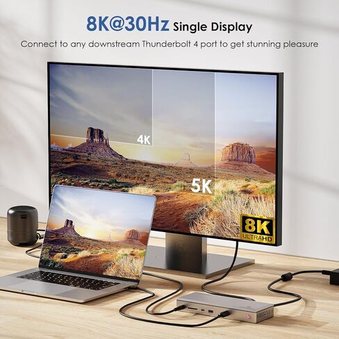 WAVLINK Thunderbolt 4 Docking Station, Single 8K or Dual 4K Display for MacBook Pro/Air Thunderbolt 4/3, 98W PD, USB-C/USB 4 Windows(4xTBT 4, 4xUSB-A, USB-C, 2.5G Ethernet, SD, Audio, DC Port) in Saudi Arabia