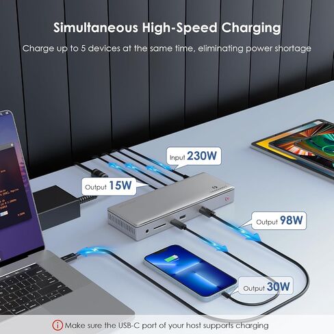 WAVLINK Thunderbolt 4 Docking Station, Single 8K or Dual 4K Display for MacBook Pro/Air Thunderbolt 4/3, 98W PD, USB-C/USB 4 Windows(4xTBT 4, 4xUSB-A, USB-C, 2.5G Ethernet, SD, Audio, DC Port) in Saudi Arabia