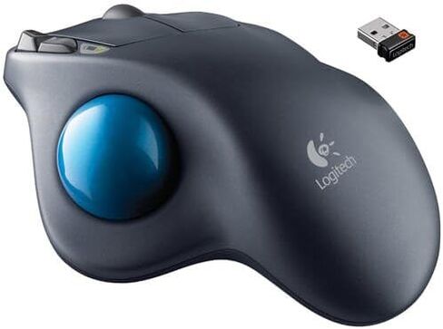 Logitech M570 Wireless Trackball Mouse – Ergonomic Design with Sculpted Right-Hand Shape, Compatible with Apple Mac / Microsoft, USB Unifying Receiver, Dark Gray in Saudi Arabia