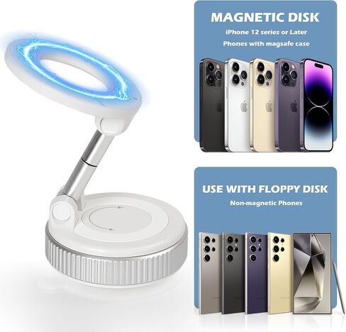 2025 Premium 360° Magnetic Car Phone Mount - Ultra-Strong Vacuum Suction for iPhone 16 Pro Max/Android - Foldable Adjustable Holder for Car/Truck/Gym/Home - Secure No-Slip Design (Black) in Saudi Arabia