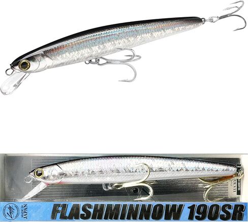Lucky Craft Flashminnow 170SR (6.7 ") و 190SR (7.5") سحر الصيد ، البطيء الصاعد ، عمق 2-3 قدم ، صب طويل ، قبالة الشاطئ معدات صيد المياه المالحة للتونة ، الأصفر ، الكاليكو الكبير ، البحر الأبيض in Kuwait