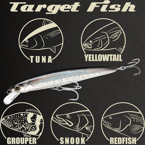 Lucky Craft Flashminnow 170SR (6.7 ") و 190SR (7.5") سحر الصيد ، البطيء الصاعد ، عمق 2-3 قدم ، صب طويل ، قبالة الشاطئ معدات صيد المياه المالحة للتونة ، الأصفر ، الكاليكو الكبير ، البحر الأبيض in Kuwait