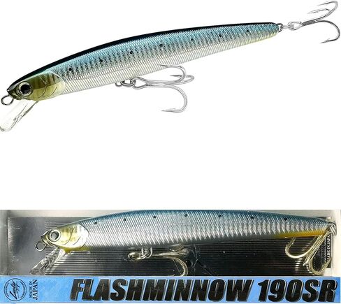 Lucky Craft Flashminnow 170SR (6.7 ") و 190SR (7.5") سحر الصيد ، البطيء الصاعد ، عمق 2-3 قدم ، صب طويل ، قبالة الشاطئ معدات صيد المياه المالحة للتونة ، الأصفر ، الكاليكو الكبير ، البحر الأبيض in Kuwait
