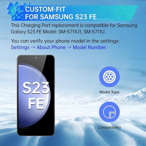 استبدال منفذ الشحن لـ Samsung Galaxy S23 Fe USB Dock Dock Connector Connector Flex Cable مع إصلاح منفذ Microphone Jack Headphone لـ SM-S711U1 SM-S711U in Saudi Arabia