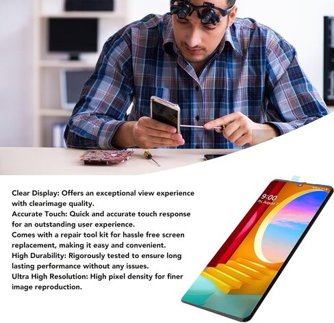 Organic Screen Replacement for Velvet 5G, G9 ThinQ G900 LM G900N LM G900EM Frame, Digitizer Assembly with Frame Repair Tools for LM G900EM LM G900TM LM G900UM in Saudi Arabia