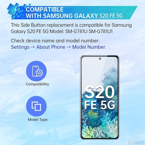 for Samsung Galaxy S20 FE 5G Power Button and Volume Button Replacement Side Button Power On Off Switch and Volume Button Replacement Model: SM-G781U SM-G781U1 Cloud Navy in Saudi Arabia