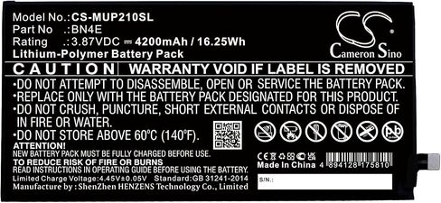 Cameron Sino Battery for Xiaomi 21051182G, Mi Pad 5, Pad 5 PN:Xiaomi BN4E 4200mAh / 36.54Wh in Saudi Arabia