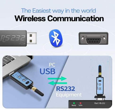 RCPORT-TD400 Long Range Bluetooth RS232 Serial Adapter Wireless 300M D-SUB9(F) in Saudi Arabia
