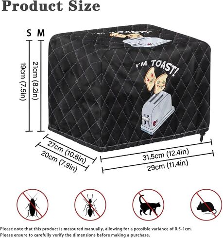 Toaster Print Toaster Cover 2 slice Dustproof Bread Maker Cover Fashion Fingerprint Protectors Small Appliance Covers for Kitchen Dining Room in Kuwait