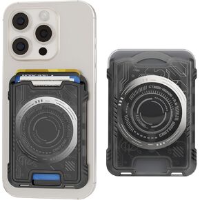 Cyberpunk Futuristic Magsafe Wallet, Magnetic Cell Phone Wallet for RFID, Holder 3 Cards, Mag-safe Compatible with iPhone 16/15/14/13 Series(Not for 13/12mini)， White in Kuwait