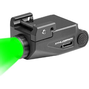 500 Lumens Green Pistol Light for Glock，Mini Pistol Flashlight Picatinny Rail Mounted USB-TypeC Rechargeable Weapon Light, Aluminum Tactical Flashlight for gun with Strobe Function Fits Taurus Black in Saudi Arabia