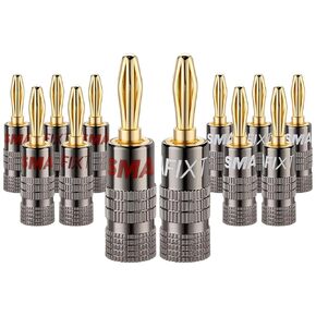 مقابس الموز لأسلاك السماعات ، موصلات مكبرات صوت مطلية بذهب 24 كيلو ، 6 أزواج/ 12pcs مجموعة قابس الموز in Kuwait