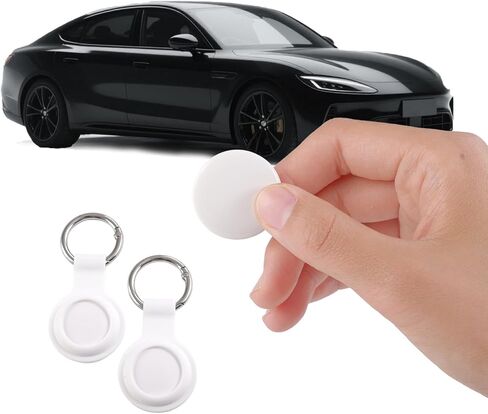 2 Pack GPS Tracker and 2 Keychains for Vehicles Work with Find My (iOS Only) Real Time Hidden Mini Car Locator Tracking Global Coverage Device No Monthly Fee or Subscription No SIM Card Required in Saudi Arabia