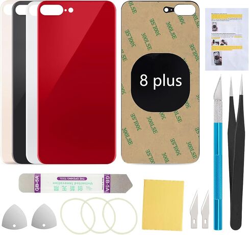 Rear Back Screen Glass Replacement Cover Compatible with iPhone 8 Plus 5.5-Inches All Carriers (Red) in Kuwait