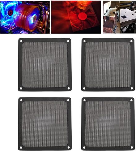 Yosoo PC Fan Dust Filter, PVC Computer Fan Filter Grills 140x140mm with Magnetic Frame Ultra Fine Mesh, 4pcs, for PC Case Fan Chicken Coop Vent (White) in Saudi Arabia