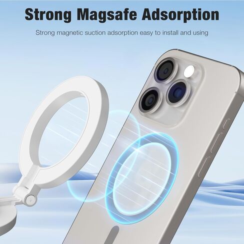 Magnetic Ring Light with Mirror for Phones, 3 Color Modes & Touch Control, Rechargeable Selfie Light with Type-C Port & Universal Metal Ring Adapter, Works with All Smartphones, Black in Saudi Arabia
