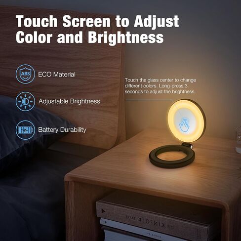 Magnetic Ring Light with Mirror for Phones, 3 Color Modes & Touch Control, Rechargeable Selfie Light with Type-C Port & Universal Metal Ring Adapter, Works with All Smartphones, Black in Saudi Arabia