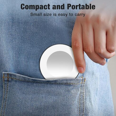 Magnetic Ring Light with Mirror for Phones, 3 Color Modes & Touch Control, Rechargeable Selfie Light with Type-C Port & Universal Metal Ring Adapter, Works with All Smartphones, Black in Saudi Arabia