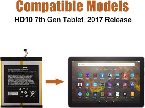 Duotipa New 58-000187 بطارية لـ HD10 7th Gen Tablet SL056ZE ، 2017 مع مجموعة أدوات الإصلاح in Saudi Arabia