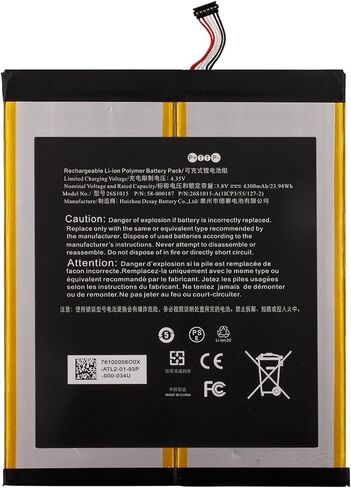 Duotipa New 58-000187 بطارية لـ HD10 7th Gen Tablet SL056ZE ، 2017 مع مجموعة أدوات الإصلاح in Saudi Arabia