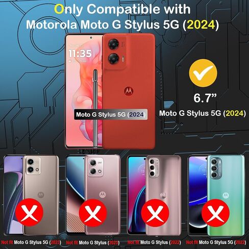 متوافق مع Motorola Moto G Stylus 5G 2025 مع حامي شاشة HD Highted Duty Rugged Full-Body Growing Grade Protection ، Mint Green in Saudi Arabia