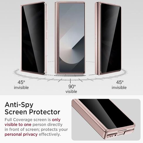 Miimall for Samsung Galaxy Z Fold 5 Case with Privacy Screen Protector, Built-in Adjustable Kickstand & Magnetic Hinge Protection All-Inclusive Protective Case for Galaxy Z Fold 5 5G(Silver) in Saudi Arabia