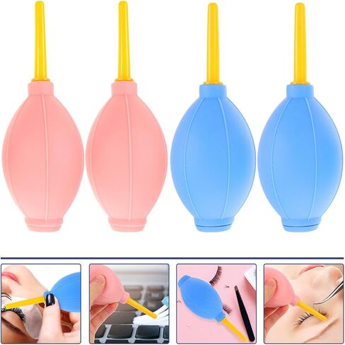 PartyKindom 4pcs منفاخ الهواء المطاطي لتمديدات الرموش أداة تجفيف خفيفة الوزن لتجفيف الرموش السريع وفعال الاستخدام متعدد الاستخدامات لتنظيف الكاميرا وإزالة الغبار اللون الأزرق in Kuwait