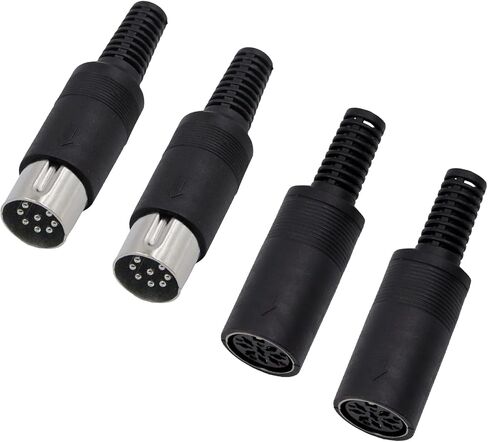 8 دبوس دينار موصل 2PCS 8 دبوس دين مابس ذكر + 2PCS 8 دبوس دين أنثى موصل لحام الإناث للفيديو الصوتي AV MIDI ADAPTER in Kuwait