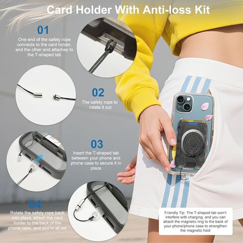 Cyberpunk Futuristic Magsafe Wallet, Magnetic Cell Phone Wallet for RFID, Holder 3 Cards, Mag-safe Compatible with iPhone 16/15/14/13 Series(Not for 13/12mini)， White in Kuwait