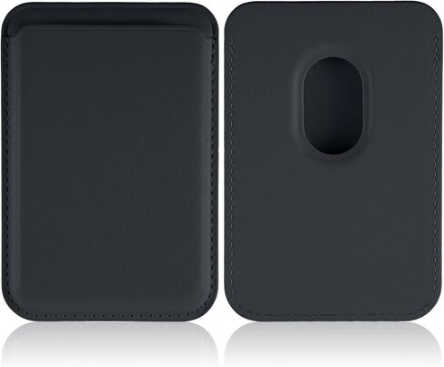 Cell Phone Card Holder, Stronger Magnetic Card Holder for Phone Case, Leather Magnetic Wallet Cell Holders for Credit Cards RFID Blocking, Fit 3 Cards (Black) in Kuwait