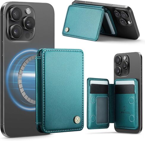 حظر RFID لحامل البطاقة المغناطيسي Magsafe Wallet ، محفظة الهاتف الجلدية البسيط الفائقة القوية من أجل iPhone 16 15 14 13 12 ، متوافقة مع Magsafe ، Black in Kuwait