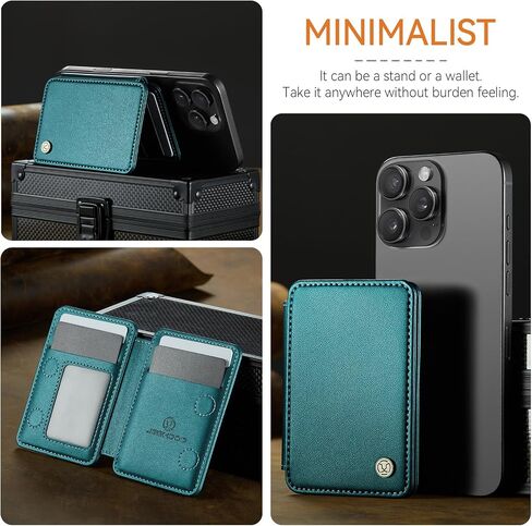 حظر RFID لحامل البطاقة المغناطيسي Magsafe Wallet ، محفظة الهاتف الجلدية البسيط الفائقة القوية من أجل iPhone 16 15 14 13 12 ، متوافقة مع Magsafe ، Black in Kuwait